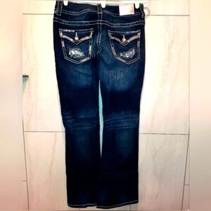 Maurices 7/8 distressed sequin jeans excellent used condition